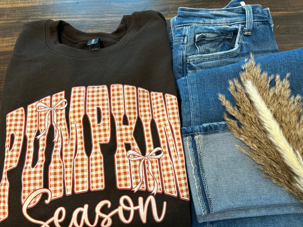 Pumpkin Patch Gingham Sweatshirt