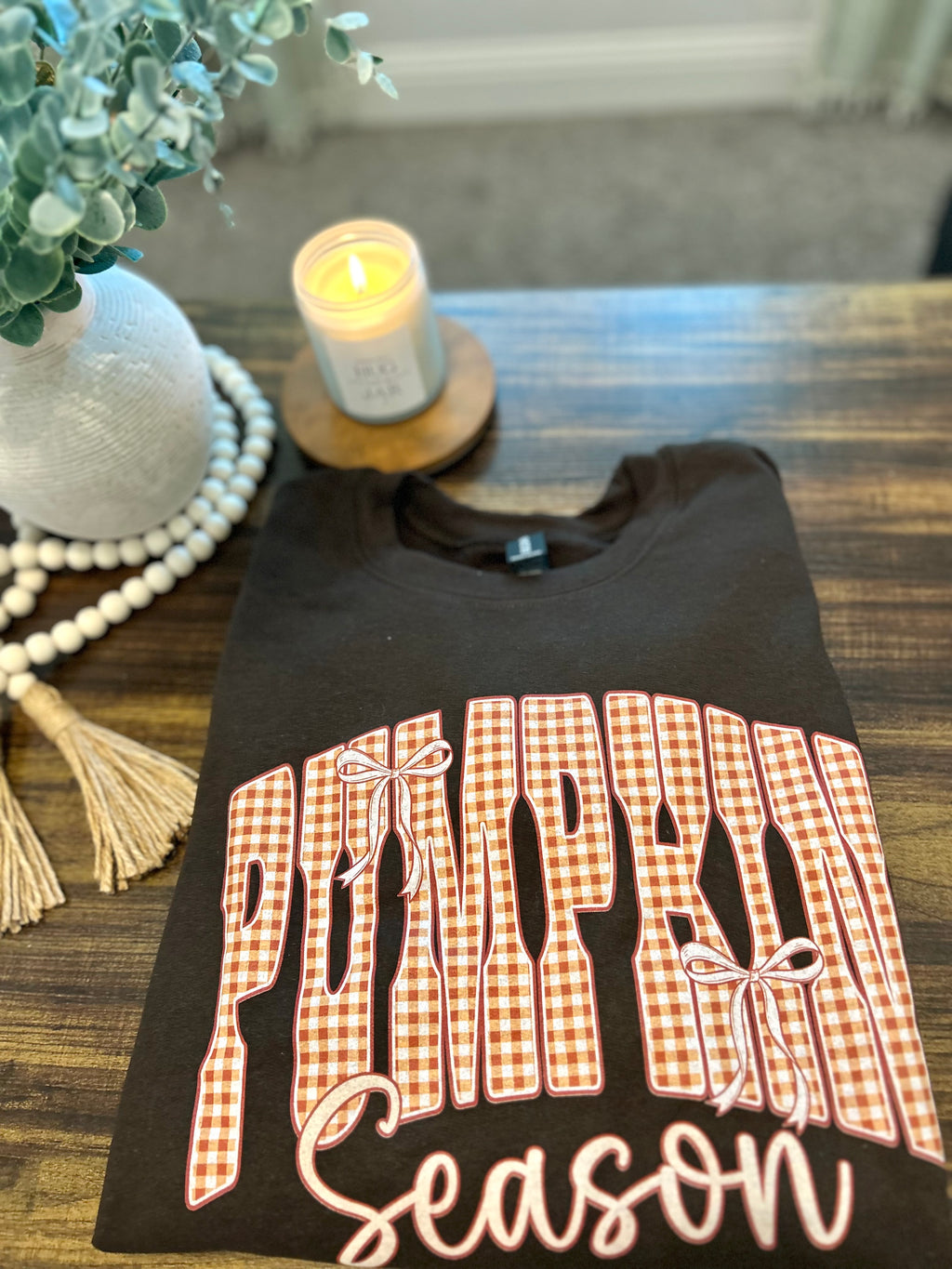Pumpkin Patch Gingham Sweatshirt