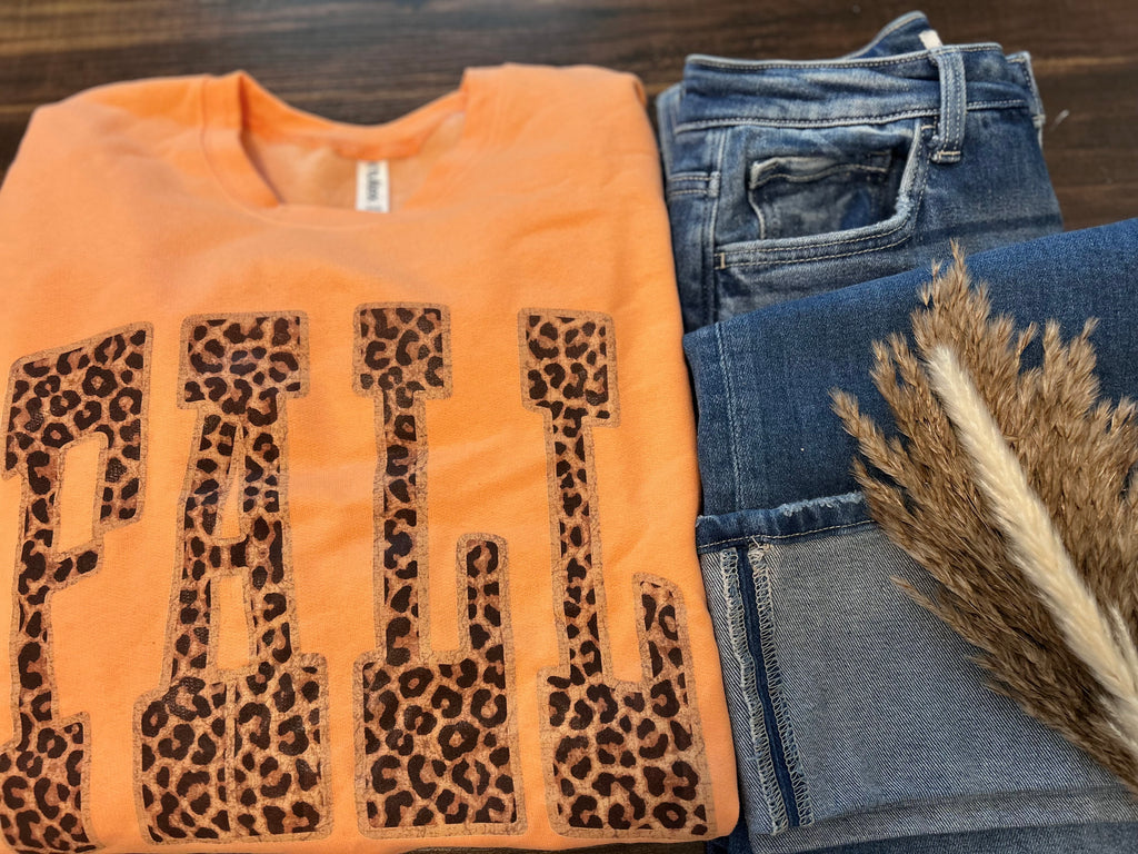 Fall Leopard Letters Sweatshirt