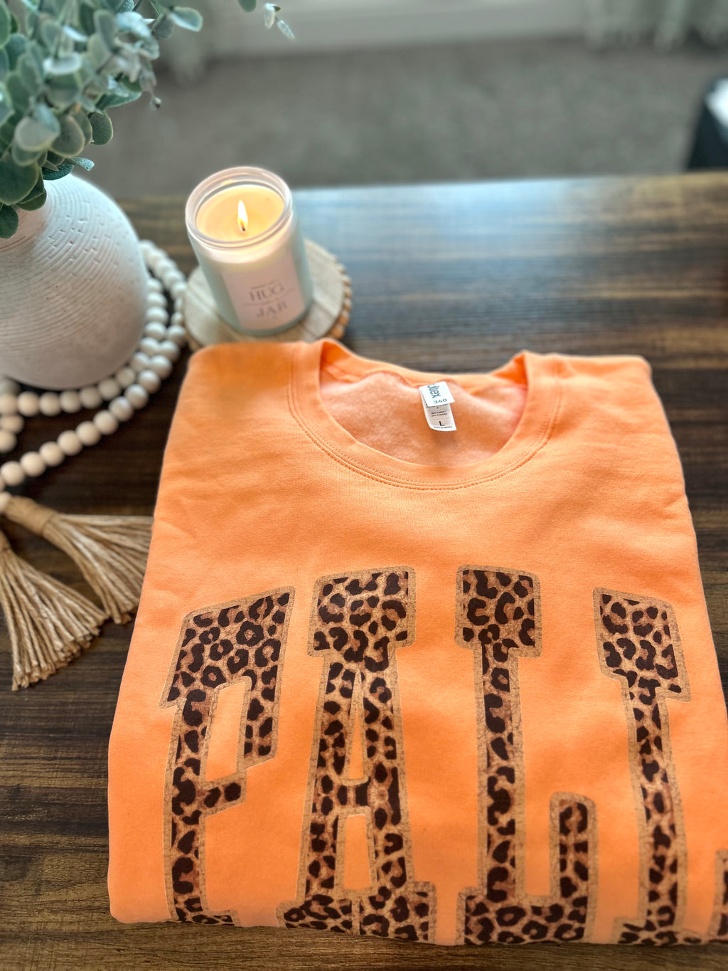 Fall Leopard Letters Sweatshirt