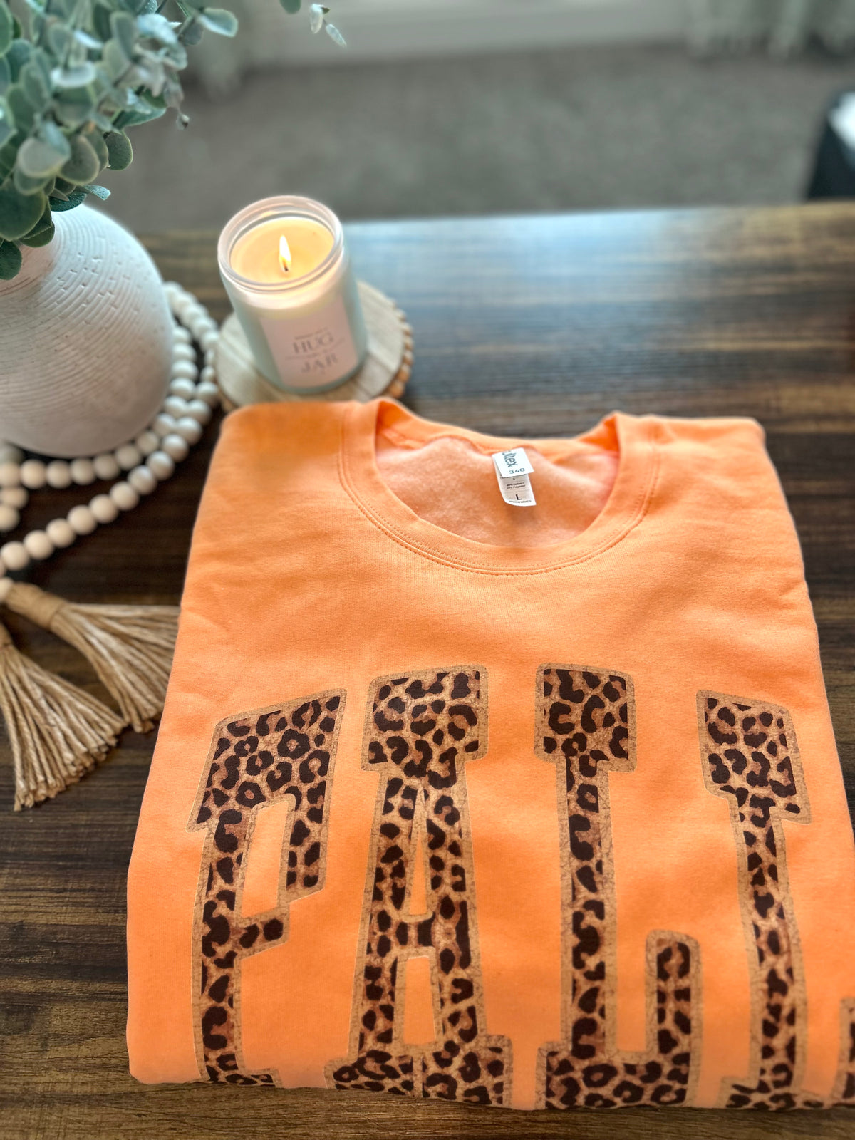 Fall Leopard Letters Sweatshirt