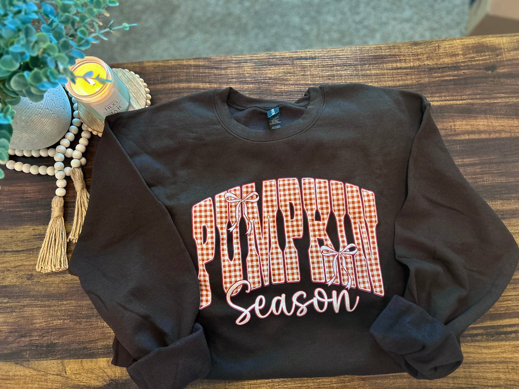 Pumpkin Patch Gingham Sweatshirt